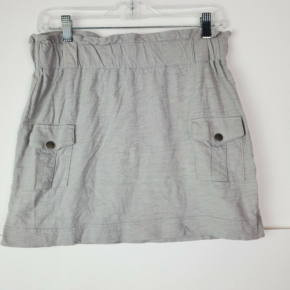 Banana Republic Factory Women's Gray Cotton Elastic Waist Mini Skirt Size‎ S